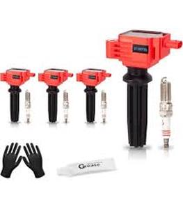 lot 18164 image: DOWYTA Set of 4 Ignition Coil With Spark Plugs Compatible with 2.0L L4 Ford Edge Escape Explorer Focus Fusion Taurus Mustang Lincoln 2012 2013 2014 2015 2016 2017 2018 2019 Replacement CM5Z12029A DG546