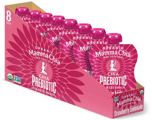 lot 19136 image: Mamma Chia Strawberry Lemonade Organic Chia Prebiotic Squeeze 16-Pack