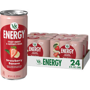 lot 19143 image: V8 Energy Strawberry Banana 8 FL OZ Cans 24 Pack