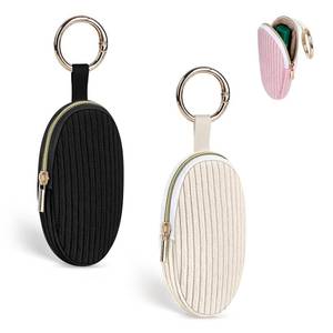 lot 6311 image: Playexen 2 PCS Chapstick Holder Keychain Bag, Corduroy Travel Lip Balm Holder with Ring Buckle, Lipstick Keychain Pouch Organizer Storage Case (BlackBeige)