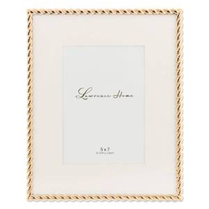 lot 9465 image: Lawrence Frames Metal Frame, Rope Design, Gold, 8x10 (5x7 mat)