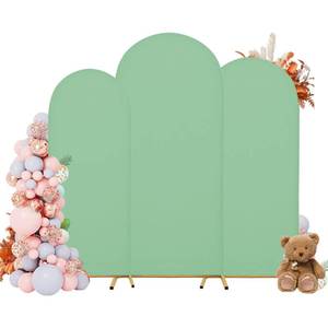 lot 9467 image: DREAHOTEXTIL Arch Covers,Arch Backdrop Stand Fitted Cover for Wedding Birthday Party Ceremony Banquet Decoration(7.2FT&6.6FT&6FT,Mint Green,Cover Only)