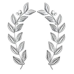 lot 10150 image: Knitgrip 2 Pcs Silver Metal Leaf Wall Decor Modern Minimalist Leaf Wall Art Bling Home Decoration Classic Hanging Tree Branch Wall Sculptures for Home Living Room Bedroom Bathroom