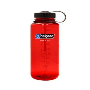 lot 10159 image: Nalgene 32 oz Wide Mouth Water Bottle  BPA-Free, Durable & Leak Proof, Lightweight Bottle for Hiking & Gym, Work & Travel, Red