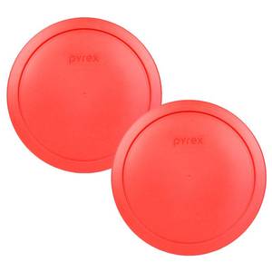 lot 10167 image: Pyrex 7402-PC 67-Cup Red Food Storage Replacement Lids - 2 Pack