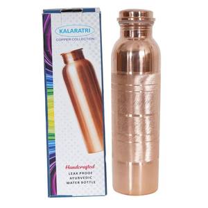 lot 10171 image: KALARATRI Pure Copper Water Bottle 34 Oz Copper Water Bottle - Leak Proof (34 Oz) (With Pitambari Powder)