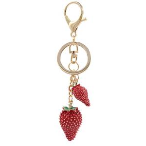 lot 10173 image: Miokkley Strawberry Keychain with 2 Strawberries, Elegant Purse Accessories Bag Charms Cute Keychains for Women (Red)