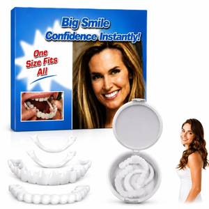 lot 10174 image: Snap-On Veneers Teeth for Women and Men, Natural Tooth Replacement Kit, Comfortable Reusable Dental Cover for Instant Confident Smile, Top and Bottom Set