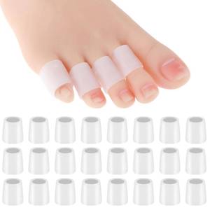 lot 10177 image: Gjinxi Silicone Toe Sleeves, 24 Pcs Soft Gel Protector Toe Cushions Cuttable Pinky Toe Sleeves Protectors Corn Protectors Pain Relief Toe Tube Pads for Hammer Toe Stubbed Toe Corns Calluses Protect