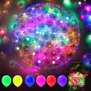 lot 10183 image: AIKEI 100pcs LED Balloon Lights,Mini Round Balls Lights,Waterproof Tiny Led Light for Balloon Paper Lantern Halloween Christmas Birthday Party Wedding Decoration Rainbow Color