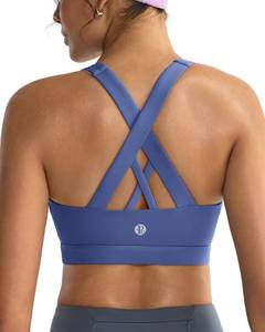 lot 10188 image: RUNNING GIRL Sports Bra for Women, Criss-Cross Back Padded Strappy Sports Bras Medium Support Yoga Bra with Removable Cups, Medium