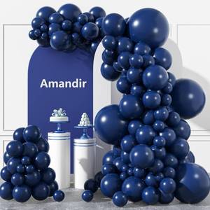 lot 10190 image: Amandir 153pcs Navy Blue Balloons Arch Garland Kit Different Sizes 18 12 10 5 Inch Dark Blue Latex Balloon for Graduation Wedding Sports Birthday Bachelorette Party Holiday Decorations