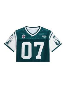 lot 10236 image: RoseSeek Girls Jersey Shirts Number Graphic Tees Half Sleeve Hip Hop Y2k Crop Tops Football Jersey Mix Green 12Y