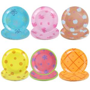 lot 10256 image: 60 Pcs 7 Inch Yellow Sponge Cartoon Plates Yellow Sponge Theme Party Supplies Disposable Dinner Plate Ocean Paper Plates for Birthday Baby Shower Party Decorations Under the Sea PartiesTableware