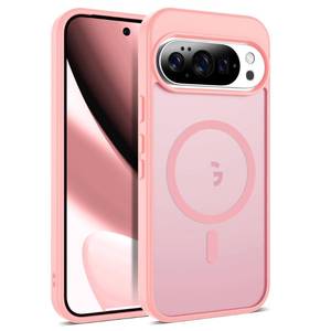 lot 4054 image: XIEWE Compatible with Google Pixel 10 Case and Google Pixel 10 Pro Case with Magnetic Compatible with Mag-Safe Translucent Matte Phone Cases with Anti-Fingerprint Tech, Pink