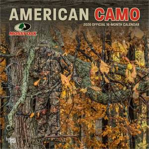 lot 4068 image: Mossy Oak American Camo OFFICIAL  2026 12 x 24 Inch (Hanging) Monthly Square Wall Calendar  Plastic-Free  BrownTrout  Camouflage Clothing