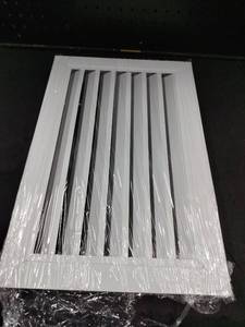 lot 5370 image: White Louvered HVAC Register Vent Grille with Adjustable Damper