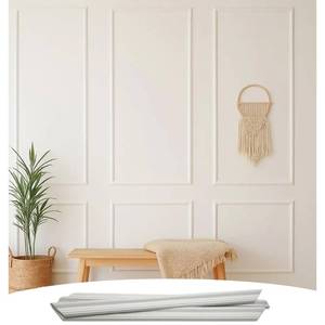 lot 5395 image: Accent Wall Molding Kit for Interior Wall Moulding Decor  Wainscoting Paneling Kit  Pre Made Wainscotting Kit  (NOT Peel and Stick) Use Instructions to Choose Quantity Needed (1 TOP 1 Bottom)