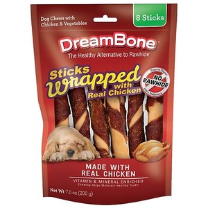 lot 6372 image: DreamBone Sticks Chicken and Vegetable Flavor Rawhide Alternatives - 7oz