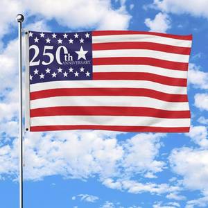 lot 6401 image: 250 Anniversary USA Flag, 3x5 Ft Single-Sided American Flags for Outside, 1776-2026 American Independence Outdoor Banner, Quadruple Stitched and Fade Resistant Patriotic Yard Decor