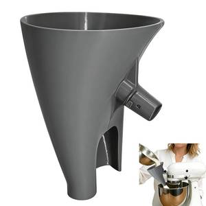 lot 6496 image: Flour Funnel for KitchenAid Mixer 5 Qt � Anti-Splash Attachment for Tilt-Head Stand Mixer 4.5 and 5 Quart (KSM150), No-Mess Baking Tool for Adding Flour and Powdered Sugar (Grey)