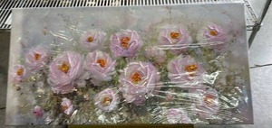 lot 9512 image: Pink Flowers Painting