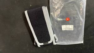 lot 10356 image: Neoprene Phone Pouch with Velcro Closure Black and White