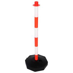 lot 10391 image: ULTECHNOVO Delineator Post 32.67In Water Refillable Base Traffic Warning Column with Reflective Stripes for Driveway Parking Safety and Crowd Control