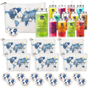 lot 11416 image: LemonRoad 12 Set 2026 Graduation Gift for Her Bulk 17oz Inspirational Tumblers Cup with Straw Lids Makeup Bags High School Class of 2026 Gift for Daughter End of the Year Grad Party Favors(Blue)