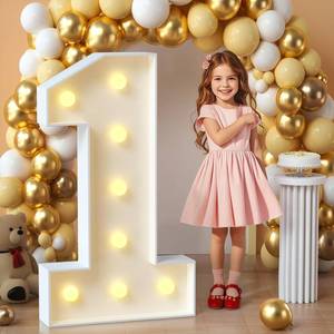 lot 11433 image: imprsv Marquee Light Up Numbers, Mosaic 3FT Marquee Numbers for 1st 21st Birthday Decorations Anniversary Party Decor, Large 1 for Party Decorations (Need to Assemble)