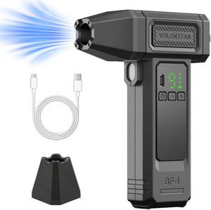lot 12294 image: Electric Compressed Air Duster, 150,000RPM Cordless Rechargeable Mini Air Blower with Turbo Fan, 9-Speed Adjustable, LED Light and Digital Display, PC, Keyboard, Computer, Car, Home and Outdoor Cleaning