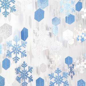 lot 12302 image: Snowflake-Snow Silver-Blue Christmas Party-Decorations Streamers - 52Ft White Winter Wonderland Frozen Hanging Paper Garland Banner,Birthday Wedding Baby Bridal Shower New Year Supplies Decor Hugtmr