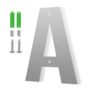 lot 12305 image: 5in Stainless Steel House Number, Modern metal letters, Metal Floating Door Number, Garden Gate, Mailbox, House Address Number. (Silver A)