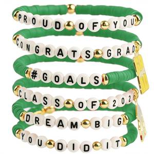 lot 12308 image: OHOME Graduation Gifts - 6 Pack Green Graduation Bracelets for Her  2026 2027 Graduation Decorations Dress Outfit for Women Men - Graduation Party Favors Supplies for Him