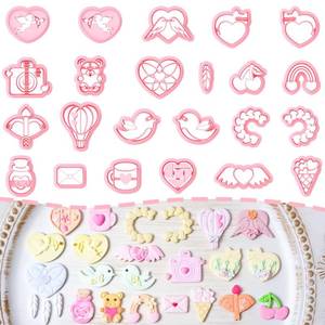 lot 12312 image: TAINSKY Valentinefts Day Clay Cutters, 24 Shapes Valentines Polymer Clay Cutters for Earrings Making, Heart Polymer Clay Cutters for Earrings, Love Clay Cutters for Polymer Clay Jewelry, Set B