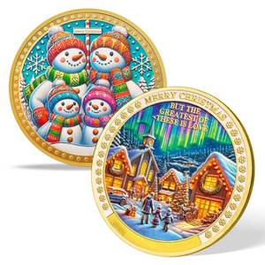 lot 12337 image: TOYTOSMPL Challenge Coin Christmas Family of Four Challenge Exquisitely Engraved Christmas Decoration