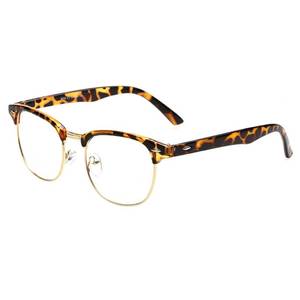 lot 12430 image: Blue Light Blocking Glasses for Women Men Classic Semi Rimless Fake Nerd Anti Blue Ray Computer Eyeglasses (TortoiseGold-ARC)