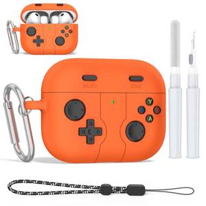 lot 12431 image: Cute Case for AirPods Pro 3 Case Cover (2025) - Funny Kawaii 3D Cartoon Design - Shockproof Protection Silicone Cover for AirPods Pro 3rd Generation Accessories with Carabiner and Cleaner Kit (Orange)