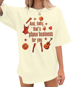 lot 12432 image: Country Music Shirts for Women Vintage Concert Shirt New Album Tshirt Music Lovers Gifts Tee Oversized Short Sleeve Tops Apricot (Size L)