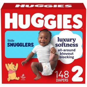 lot 13631 image: Huggies Little Snugglers Gentle Protection Diapers - Size 2 - 148ct