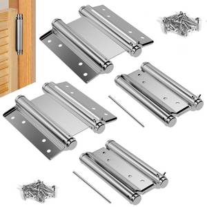 lot 14107 image: 6 Inch Double Action Spring Hinges, Double Swing Door Hinge, Saloon Door Hinges for Waist Cafe Pub Swinging Doors, 201 Stainless Steel, Including Pins and Screws(Silver, 4PCS)