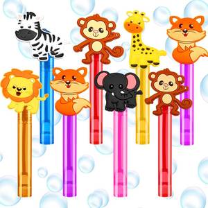 lot 14167 image: 24PCS Animal Bubble Wands for Wild One Birthday Baby Shower Decorations Safari Jungle Theme Party Favors Supplies, Pinata Suffer, Goodie Bags Filler, School Classroom Prizes