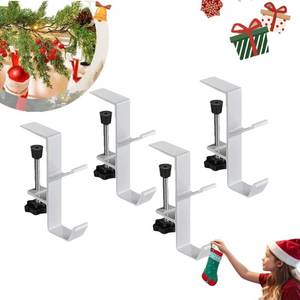 lot 14181 image: 2 in 1 Garland Hangers and Fireplace Stocking Holders, Adjustable No Drill Mantle Hooks for Christmas Xmas Fireplace Garland Mantle for Holiday Home Decoration