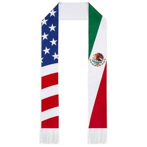 lot 14237 image: Jecery 2026 Graduation Stole Sash International Country Flag Graduation Grad Stole for International Students(American Mexican)