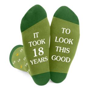 lot 14239 image: Kiopdse Birthday Gifts for Boys Mens Best Friend Brother Adult Boyfriend Son Student Happy 18th Birthday Gifts for Him Men Boys Friendship from Mom Dad Sister Girlfriend Brother,Funny Socks Green