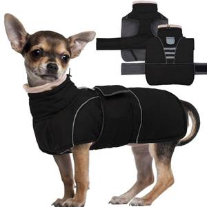 lot 14241 image: Yternal Dog Winter Coat for Small to Large Dogs(XS-XXXL)� Waterproof Windproof Fleece Lined Jacket with Reflective Trim,Pet Vest with Adjustable Buckles, Machine Washable Black L