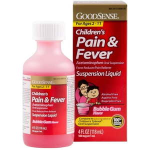 lot 14257 image: Good Sense Acetaminophen Childrenfts Pain Reliever Oral Suspension Liquid, Bubble Gum 4 oz