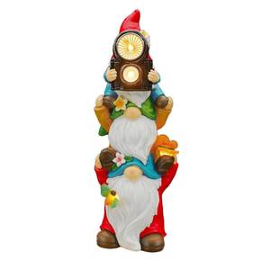 lot 17561 image: Elegondrar Funny Photography Garden Gnomes Statue, Solar Christmas Gnomes Outdoor Decor for Yard, Lawn, Patio, Porch, Unique Xmas Birthday Housewaming Gifts,12 Inch, Resin
