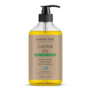 lot 17565 image: Majestic Pure Castor Oil - 100percent Pure and Natural - Premium Grade, Cold Pressed, Hexane Free - Hair, Eyelashes, Eyebrows, Nails - Moisturizing and Nourishing - 16 Fl Oz