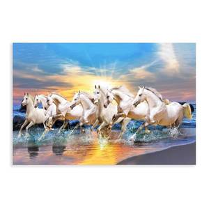 lot 18243 image: (Lot of 2) Seven Running Horses Painting Vastu Wall Art Poster 7 Lucky Horse Pictures 7 Canvas Bedroom Decor Office Room Decor Gift Unframe-style Unframe-style12x18inch(30x45cm)